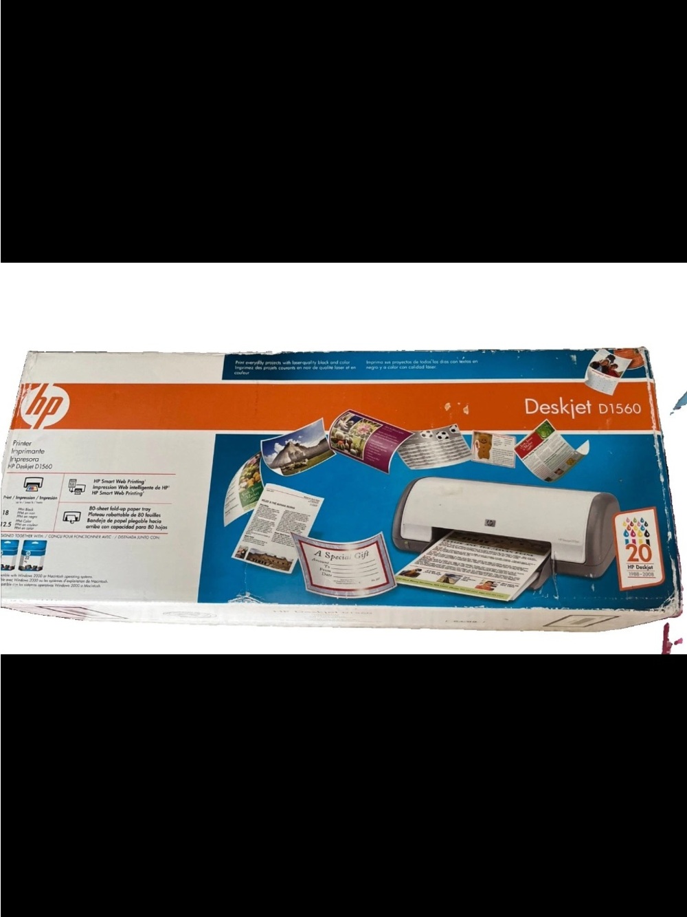 HP Deskjet D1560 All-in-One Style Printer - White and Blue Accent